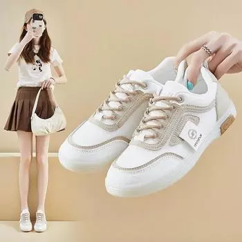 Women Sneakers New 2024 Fashion Breathable Students Casual Shoes Sports for Girls Flat Mesh White Shoes Desginer Vulcanize Shoes 35 чёрный