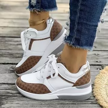 Women Sneakers New Fashion Lace-Up Breathable Outdoor Sneakers Women Platform Casual Designer Shoes for Women Zapatos De Mujer 36 чёрный