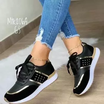 Women Sneakers Platform Eather Patchwork Casual Sport Shoes Ladies Outdoor Running Vulcanized Shoes Tenis Feminino Plus Size 43 35