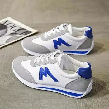 Women Sneakers Spring 2024 New Fashion Casual Walking Shoes for Women Flat Lace Up High Quality Sneakers Women Zapatos De Mujer 35 синий
