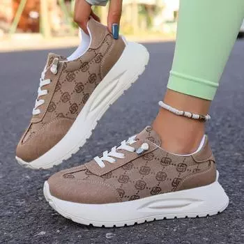 Women Sneakers Spring and Autumn Shallow Loafers Comfortable Round Toe Fashion Sneakers Designer Lightweight Shoes for Women 35 коричневый