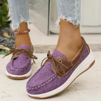 Women Sneakers Spring Solid Fashion Loafers Slip on Lace Up Casual Boat Shoes Women Comfortable Luxury Outdoor Sneakers Women 36 коричневый