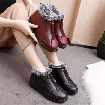 Women Snow Boots Waterproof Winter Plush Casual Women Shoes Antislip Female Ankel Boots 2024 Fashion Women Boots 35 красный