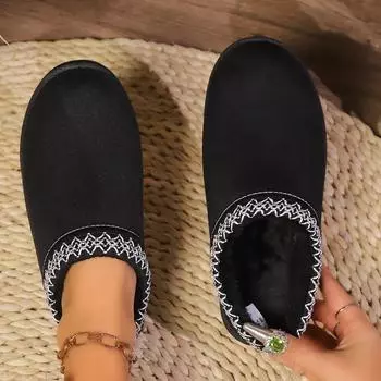 Women Snow Boots Winter New Warm Thick Soles Slippers Comfortable Cotton Shoes for Women Thickened Fluff Slippers Slides Women 36 бежевый