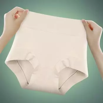 Women Spring and Autumn Cotton High Waist Antibacterial Crotch Postpartum Belly Retraction Underwear M