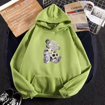 Женская мода весна-осень с длинным рукавом, толстовка с капюшоном, пуловер, принты, толстовка, блузка, топы M чёрный