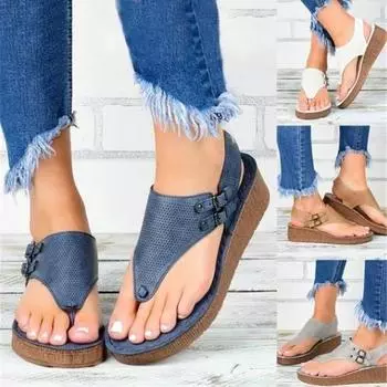 Женские сандалии с ремешком, летние шлепанцы на плоской подошве с открытым носком, римские сандалии на танкетке 41 серый