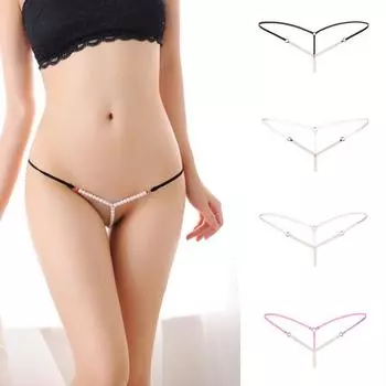 women straps pearl lingerie Thongs underwear T-pants