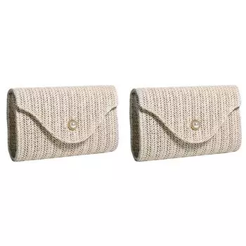 - Женская соломенная плетеная сумка, шикарная сумка-хобо на цепочке, летняя пляжная сумка (белый)