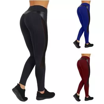 Женские эластичные леггинсы для йоги, фитнес-бег, спортивные брюки с карманами для активного отдыха S чёрный