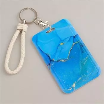 Women Student Keyrings Pass Card Credential Holder ID Card Holder Lanyard Card Holder Card Straps Blue-Short