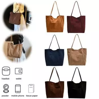 Women Suede Tote Bag Large Capacity Satchel Purse Solid Handbag for Work Travel коричневый