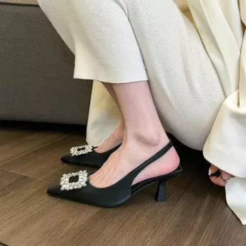 Women Summer 2025 new Fashionable versatile Open Head High Heels shoes Plus Size Ladies Elegant minimalist Cutout sandals 35