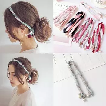 Women Summer Fashion Trendy Pearl Stripe Hairband Headband Fashion Summer Women Girls Hair Band Hair Styling Tools Accessories 1