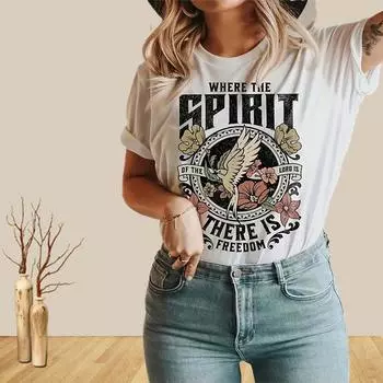 Women Summer T Shirt Print Retro Fashion Short Sleeve Tees Casual Printed Tops XS белый