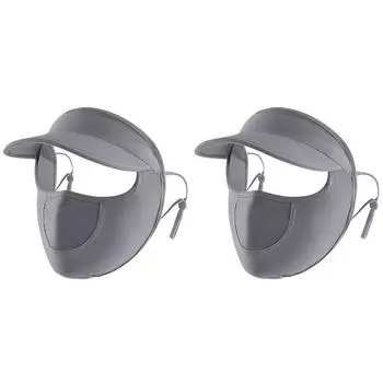 - Women Sun Protection Hat Breathable Ice Silk Sun Mask for Summer (Dark Grey)
