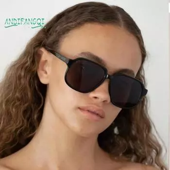 Женские солнцезащитные очки в большой квадратной оправе — простой стиль в стиле ретро, классные, устойчивые к солнцу, защита от ультрафиолета, идеально подходят для активного отдыха A