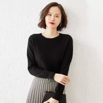 Women Sweater O-neck Solid Pullovers Spring Slim Bottoming Shirt Long Sleeve Casual Pull Jumpers XXL