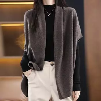 Women Sweaters Cardigans 2025 Autumn Winter Black Casual Knitted Sweater Women Tops Cardigan JJ283 One size чёрный