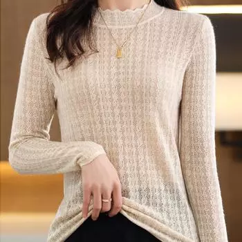 Women Sweaters Pullovers 2025 Autumn Winter Long Sleeve O-Neck White Black Knitted Sweater Women Tops Pullover JJ324 One Size белый