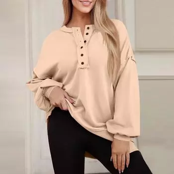 Women Tops Long Sleeve R-Neck Shirts Fall Fashion Casual Business Tunic Blouses L