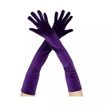 Women Velvet Long Gloves Retro Elbow Length Gloves 1920s Flapper Opera Party Gloves for Costume Dance Role-Playing Stage Performances