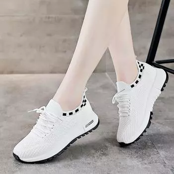 Women Vulcanized Shoes Ultra Light Female Casual Shoes Breathable Women Sneakers Knitted The New Fashion Elegant Shoes for Women 36