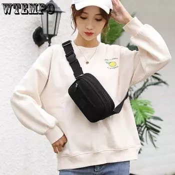Women Waist BagOxford Cloth Women s Bag Crossover Versatile Casual Nylon Fabric Fashion Crossbody Bag синий