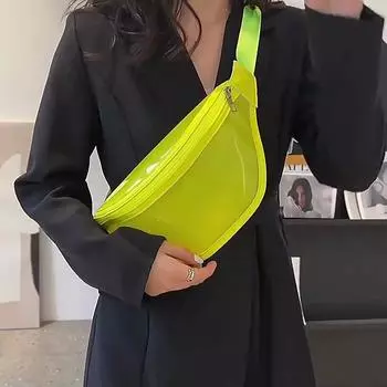 Women Waterproof Fanny Pack Fashion Laser Clear Waist Bags Transparent Shoulder Bag Travel Crossbody Chest Bags Hip Bag MIT 23x13x16cm