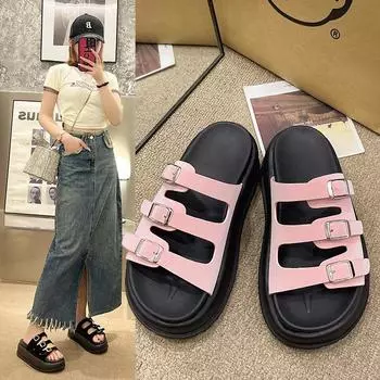 Women Wear Fashionable Casual Sandals In Summer 35 чёрный