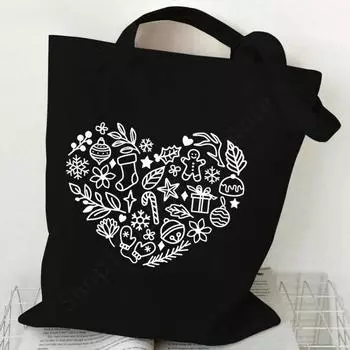Women Wild Flower Butterfly Pattern Canvas Tote Bag Femme Jesus Cross Shopping Shoulder Bag