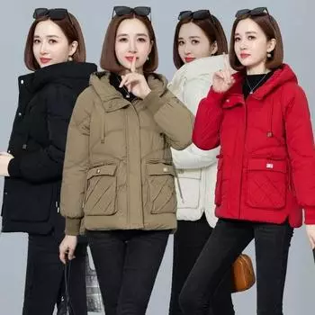 Женская зимняя куртка парки пальто толстое теплое стеганое пальто женская зимняя верхняя одежда свободная куртка парки зимняя одежда верхняя одежда XXXL чёрный