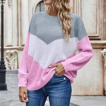 Women Winter Long Sleeve Knitted Jumper Loose Lady Casual Pullover Sweaters M