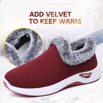 Women Winter Shoes Fashion Kepp Warm Walking Mesh Flat Shoes Woman Platform Sneakers Women 2024 Tenis Feminino Female Shoes 36 красный