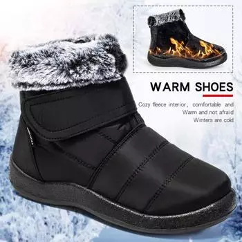 Women Winter Warm Boots Windproof Thick Soled Snow Boots Waterproof Non-slip Flat Shoes Low Tube High Top Soft Sole Fashion Boot 35 синий