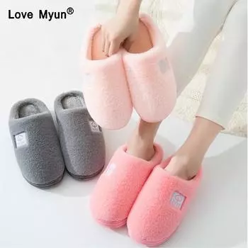 Women Winter Warm Ful Slippers Women Slippers Cotton Sheep Lovers Home Slippers Indoor Plush Size House Shoes Woman wholesale778 5 светло-синий