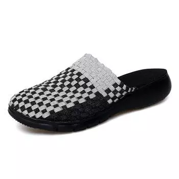 Women Woven Slippers Summer Breathable Outdoor Handmade Casual Slippers Shoes for Woman Walk Shoes Zapatos De Mujer 35 серый