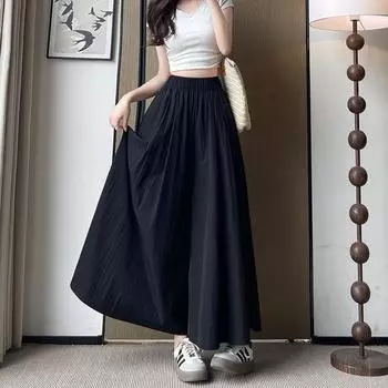 Women Yamamoto Wind Skirt Pants 2025 Spring Summer New Draping High Waist Thin Half-body Casual Long Skirt Wide Leg Pants M абрикосовый