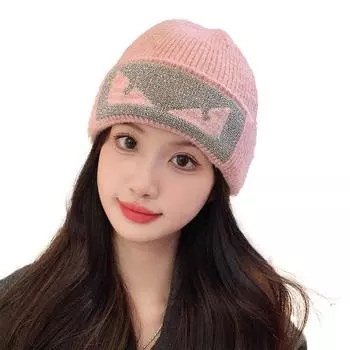 Womens Beanie Hats Warm Knitted Hat Cap M56-58cm