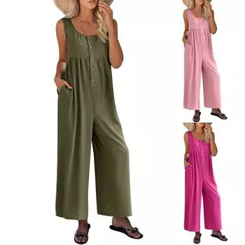 Womens Casual Fashion Comfy Jumpsuit Rompers With Pockets M чёрный
