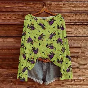 Womens Fall Sweaters Long Sleeve Print Tops Pullover Sweaters Loose Dressy Casual Basic Clothes L армия зеленый