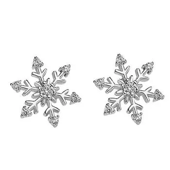 Womens Fashion Elegant Cute Shiny Snowflake Ear Studs Earrings Gift ADM