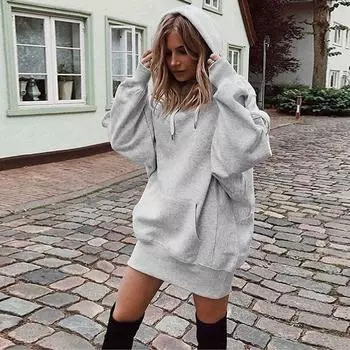 Womens Long Sleeve Sweatshirt Hoodie Sweater Ladies Jumper Pullover Dress Winter 3XL