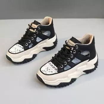 Womens Platform Sneakers Summer Women s Hollow Sandals Thick Soled Height Increasing Casual Shoes Leisure Zapatos Para Mujeres 35 чёрный