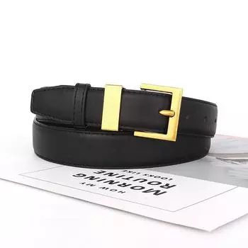 Womens Pu Fashion Leather Waist Belt With Square Pin Buckle For Business Wear