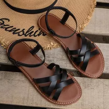 Womens Sandals Summer Flat Bottom Casual Roman Comfortable Non-slip Vacation Beach Shoes Plus Size 36-43 Sandalias De Mujer 36