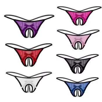 Женские прозрачные трусики с Т-образной спинкой, сетчатые трусы с вырезами, жемчужные вставки, ночная рубашка с низкой талией One Size