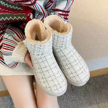 Womens Snow Boots Strip Ankle Chunky Shoes for Women Platform Booties Pink Pu New in Chic and Elegant on Promotion Trend 2024 39 35