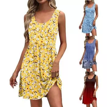 Womens Summer Dresses Sundresses Dress L армия зеленый