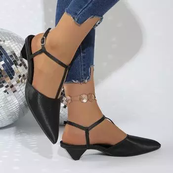 Womens summer new simple solid color soft bottom sandalsoutdoor office shopping shallow slip-on ladies high heels large size 35 кофейный